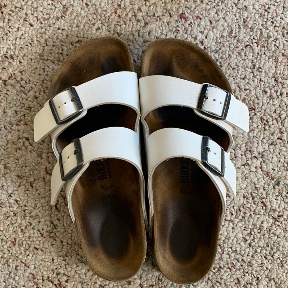 White Leather Birkenstocks